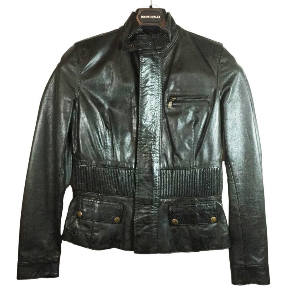 Belstaff Leather Short Brian Fashion Jacket Blouson Size 42 Made in Italy